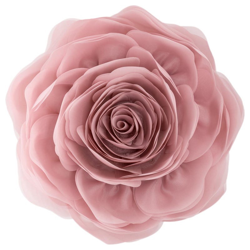 JWH Stereo Flower Throw Pillow Covers Aesthetic Decorative Floral Accent Pillow Cases Round Cushion Handmade Pillowcase for Bedroom Bed Couch Chair Car 12 Inch Dusty Pink - Image 1